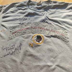 Washington Redskins NFL T Shirt Signed By DJ Flexx WPGC & 3 Other DJ Autographs